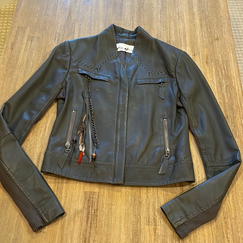 YaYa Aflalo Gray Leather Jacket